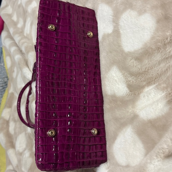 Brahmin Fuchsia Crocodile-Embossed Tote - Picture 3 of 9